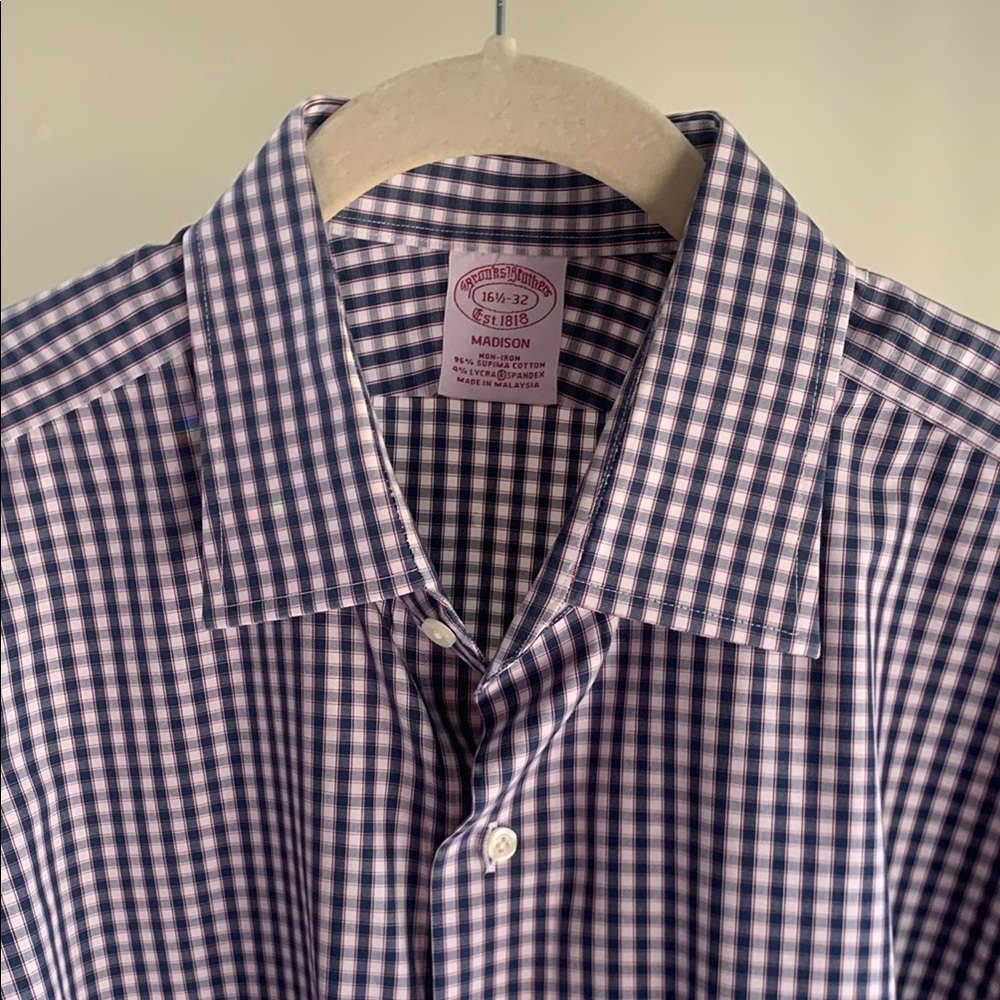 Brooks Brothers Blue Checkered Men's Shirt